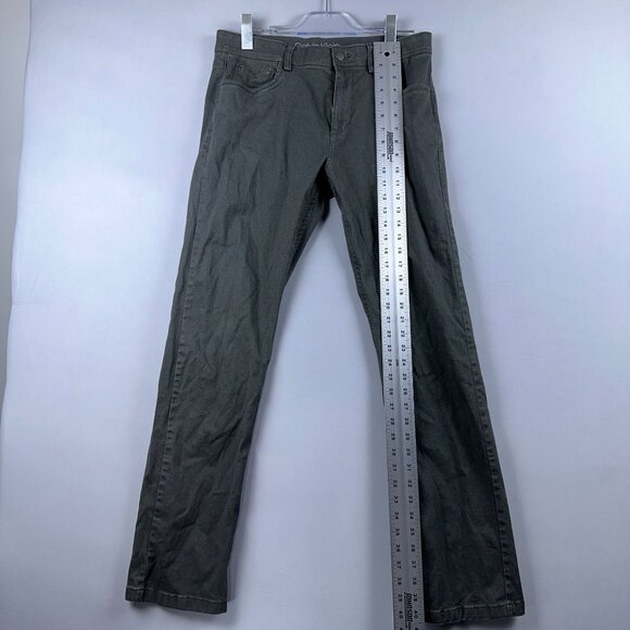 Calvin Klein Slim Straight Leg Jeans Mens Size W32X32L Mid Rise Olive Green - Picture 10 of 13